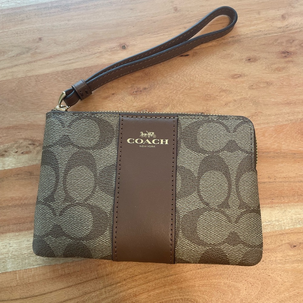 Coach corner zip wristlet